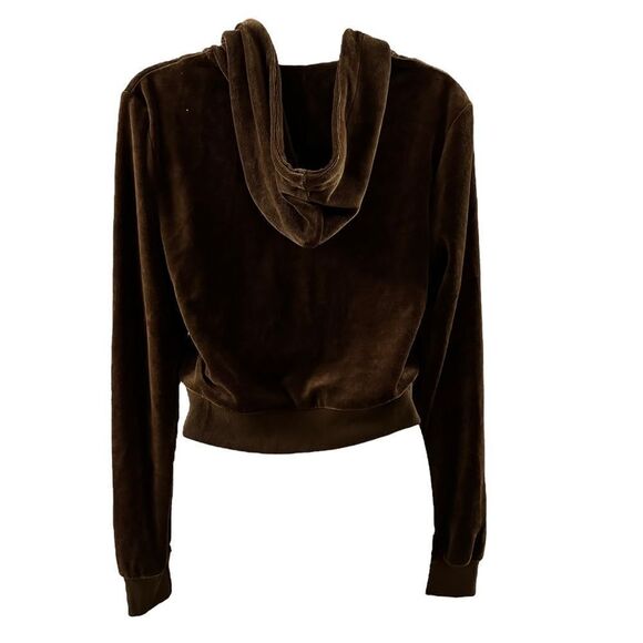 John Galt ~ NWT Brown Velour zipped hoodie ~ one size ~ please see measurements - Picture 3 of 10